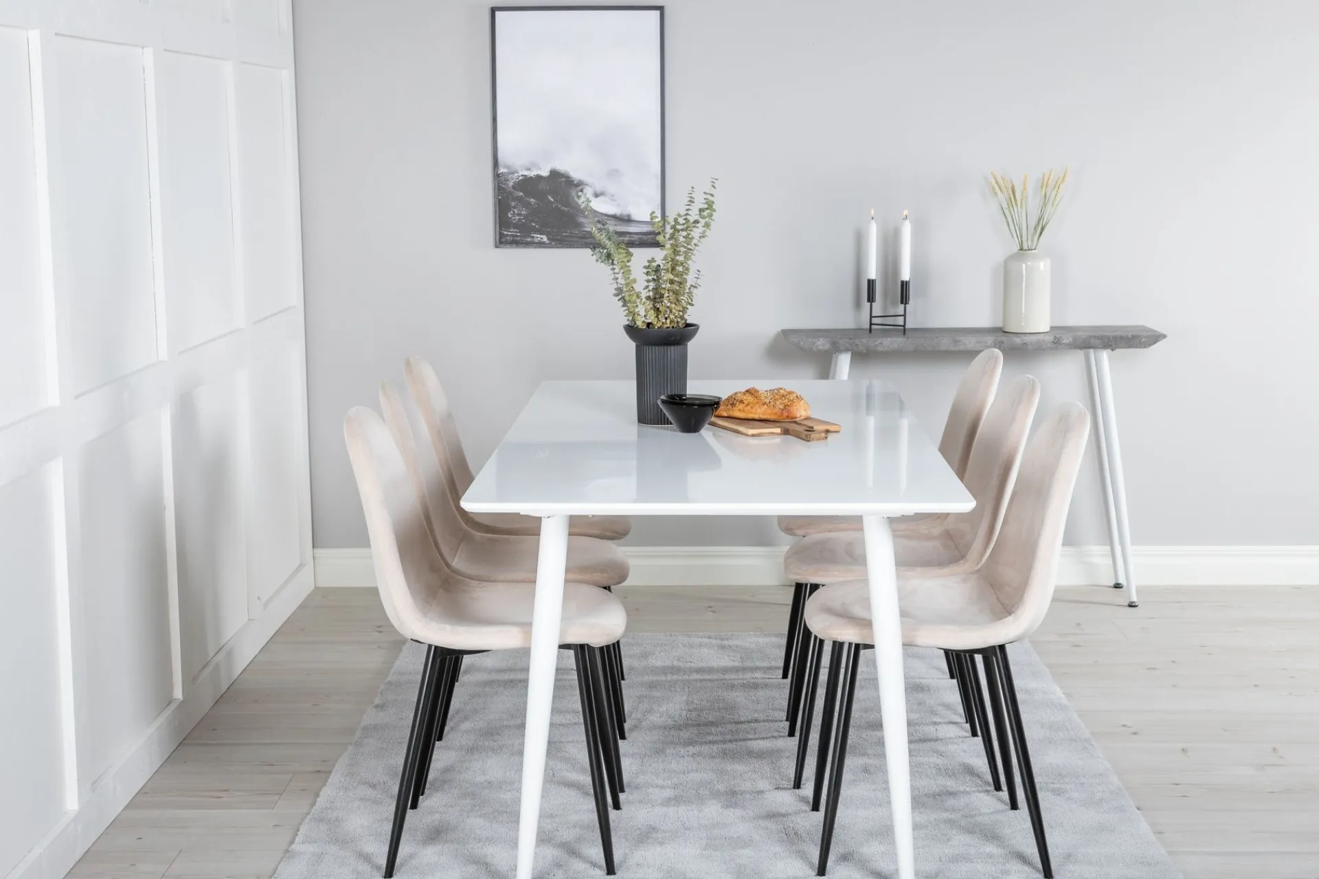 Venture Home Spisegrupper-Ypas Spisegruppe 180 cm inkl. 6 Pontus Stoler Hvit