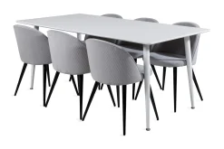 Venture Home Spisegrupper-Ypas Spisegruppe 180 cm inkl. 6 Valeri Stoler Hvit