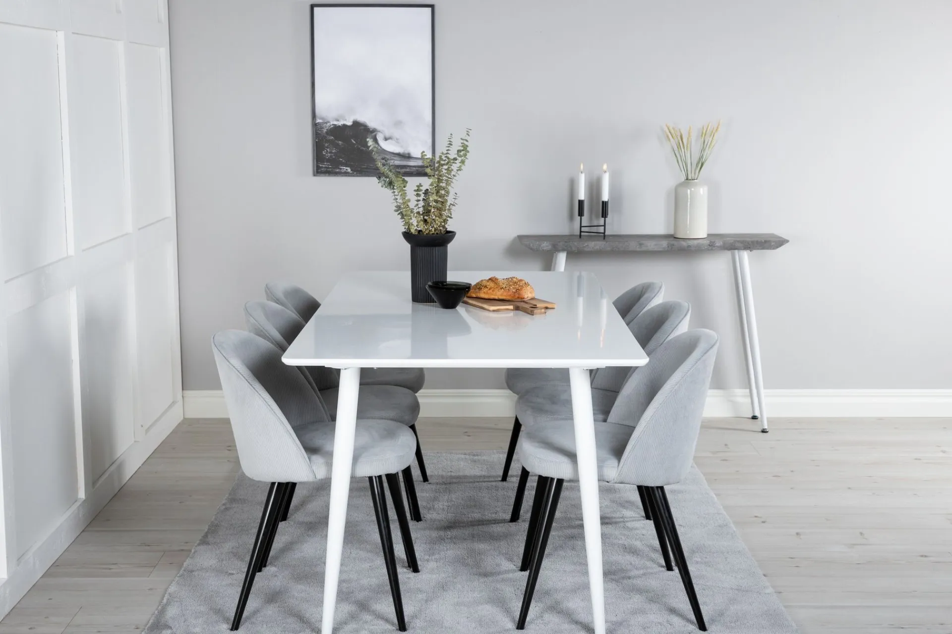 Venture Home Ypas Spisegruppe 180 cm inkl. 6 Valera Stoler
