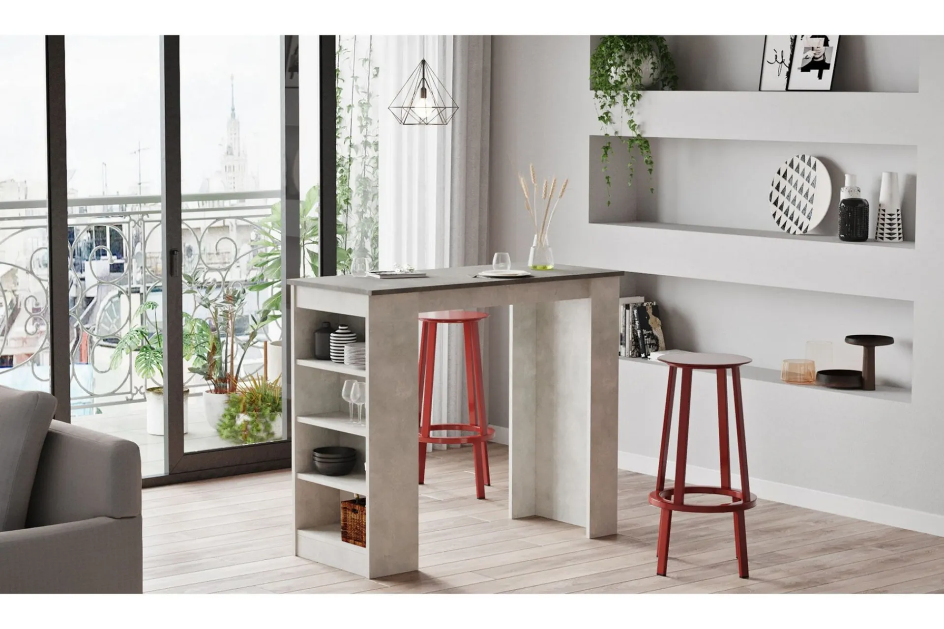 Vintilbehør|Barmøbler-Zambasa Barbord 120 cm Natur,Grey