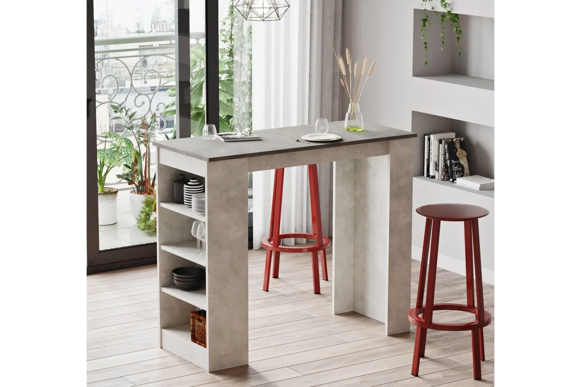 Vintilbehør|Barmøbler-Zambasa Barbord 120 cm Natur,Grey