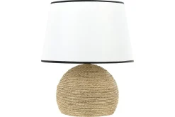 Nattbordslampe|Bordlampe-Zannone Bordlampe 46 cm E27 Lett ved,Hvit