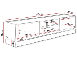 Tv-Benk & Mediabenk-Zelric TV-benk 200 cm Svart