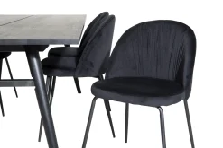 Venture Home Spisegrupper-Zenazmi Forlengningsbar Spisegruppe 195 cm inkl. 6 Foyos Sto Svart