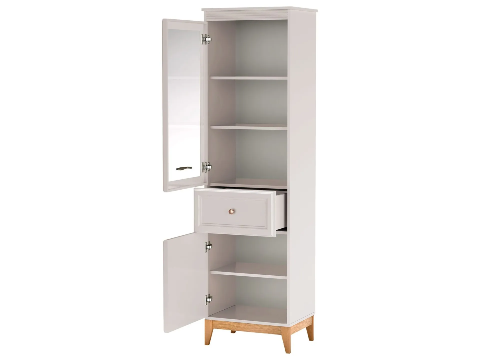 Vitrineskap|Skap-Zeylor Vitrineskap 193 cm med Belysning beige