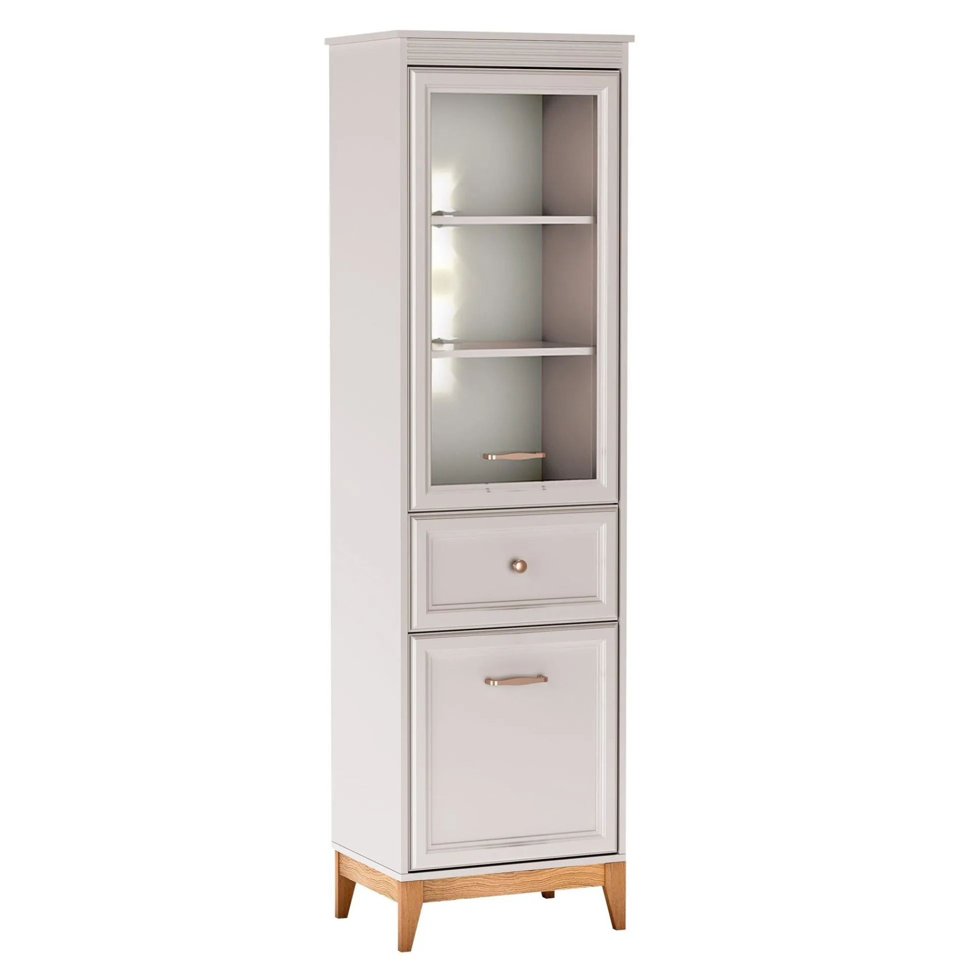 Vitrineskap|Skap-Zeylor Vitrineskap 193 cm med Belysning beige