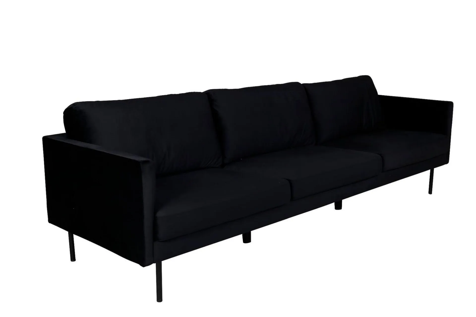 Venture Home Velour Sofa & Fløyel Sofa-Zoom 3-seters Sofa Svart