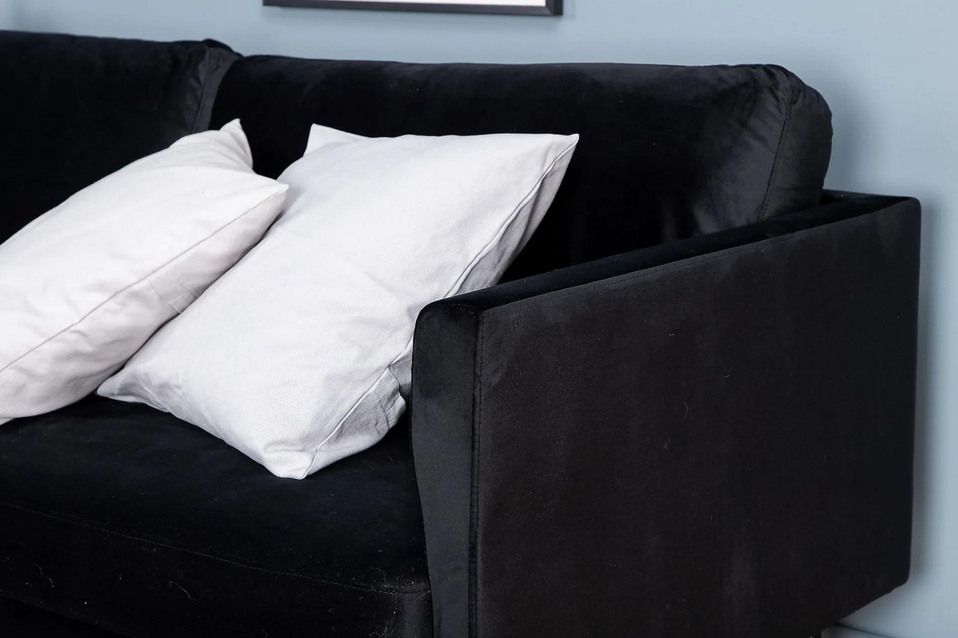 Venture Home Velour Sofa & Fløyel Sofa-Zoom 3-seters Sofa Svart