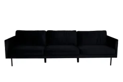 Venture Home Velour Sofa & Fløyel Sofa-Zoom 3-seters Sofa Svart